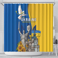 Ukraine Independence Day Shower Curtain Tryzub Heritage Freedom Pride