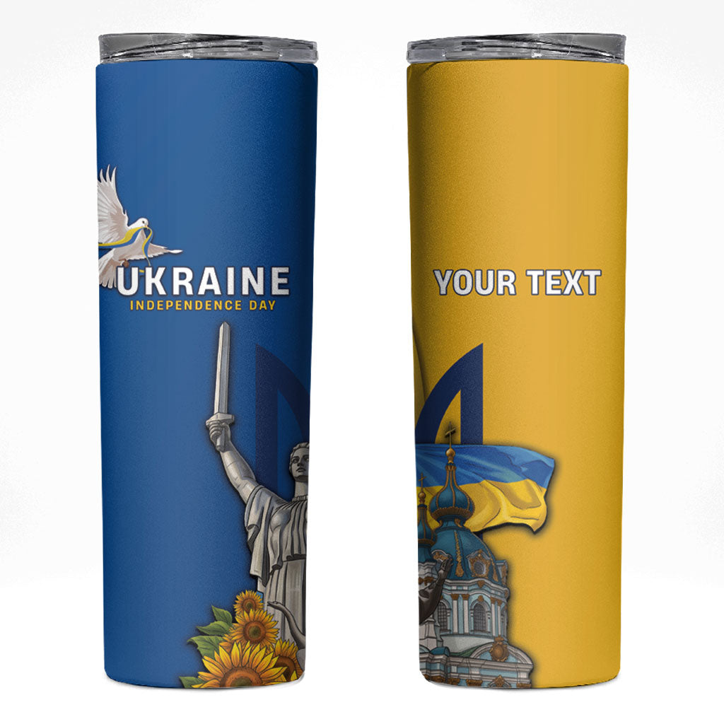 Personalized Ukraine Independence Day Skinny Tumbler Tryzub Heritage Freedom Pride