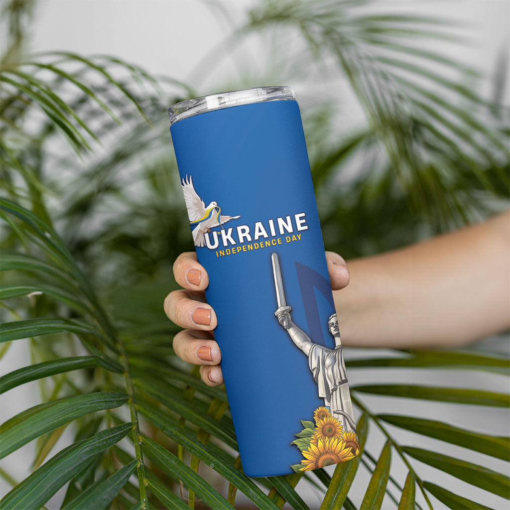 Personalized Ukraine Independence Day Skinny Tumbler Tryzub Heritage Freedom Pride