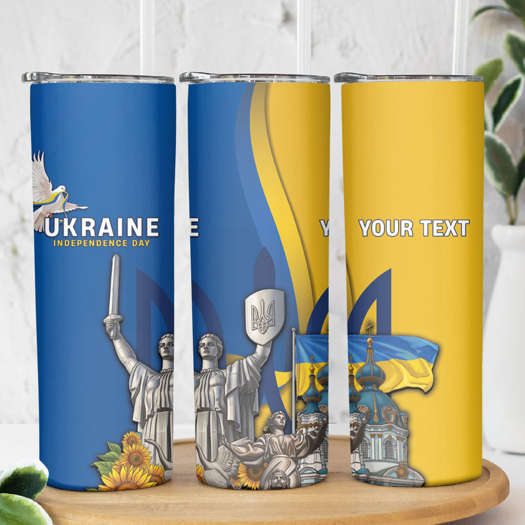Personalized Ukraine Independence Day Skinny Tumbler Tryzub Heritage Freedom Pride