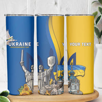 Personalized Ukraine Independence Day Skinny Tumbler Tryzub Heritage Freedom Pride