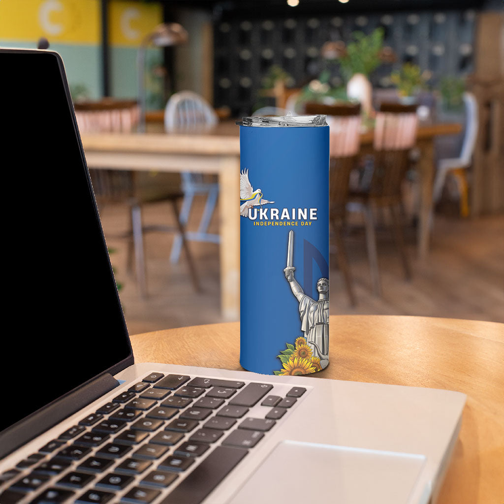 Personalized Ukraine Independence Day Skinny Tumbler Tryzub Heritage Freedom Pride