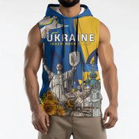 Personalized Ukraine Independence Day Sleeveless Hoodie Tryzub Heritage Freedom Pride