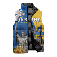Personalized Ukraine Independence Day Sleeveless Puffer Jacket Tryzub Heritage Freedom Pride
