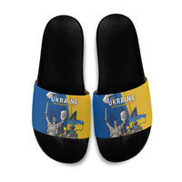 Ukraine Independence Day Slide Sandals Tryzub Heritage Freedom Pride