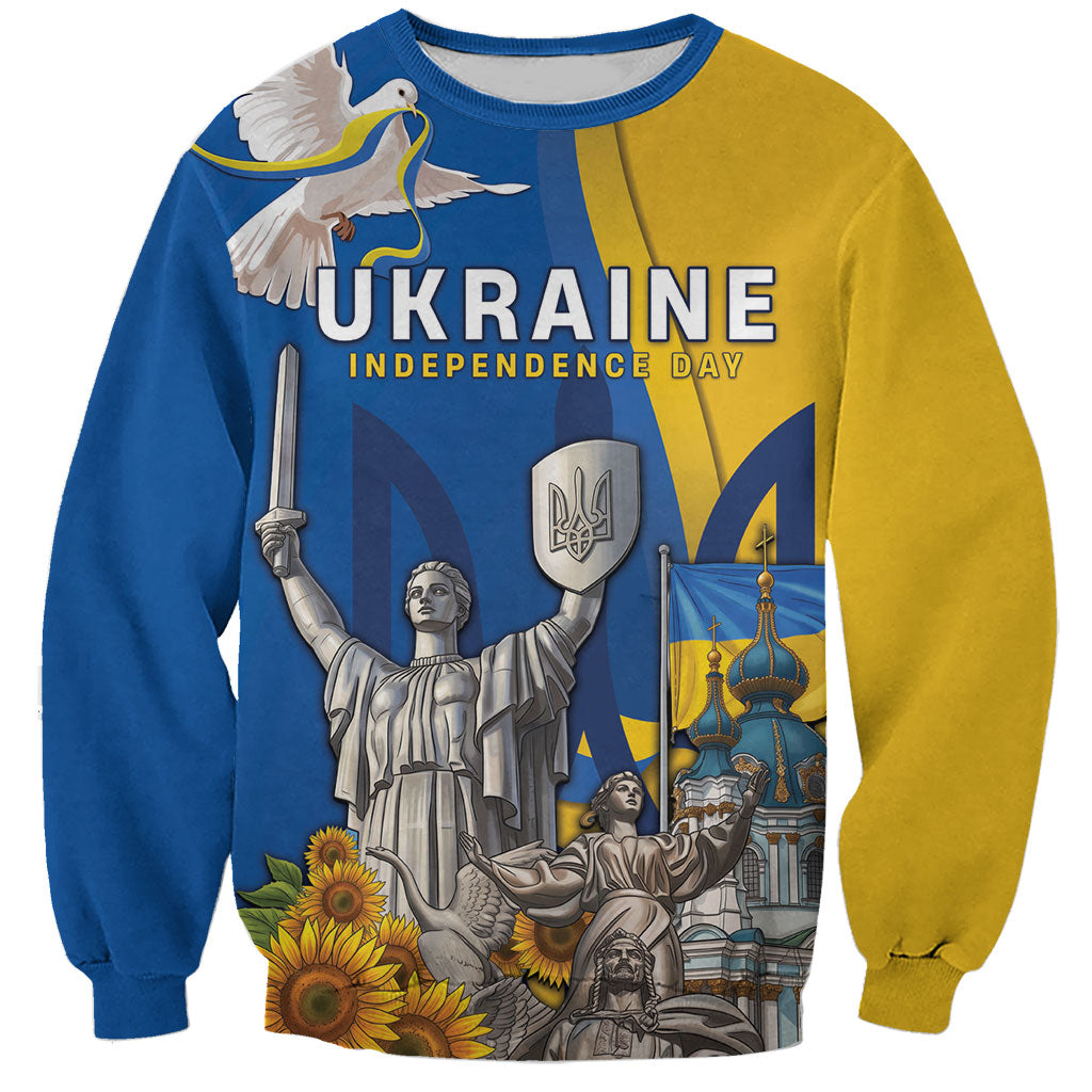 Personalized Ukraine Independence Day Sweatshirt Tryzub Heritage Freedom Pride