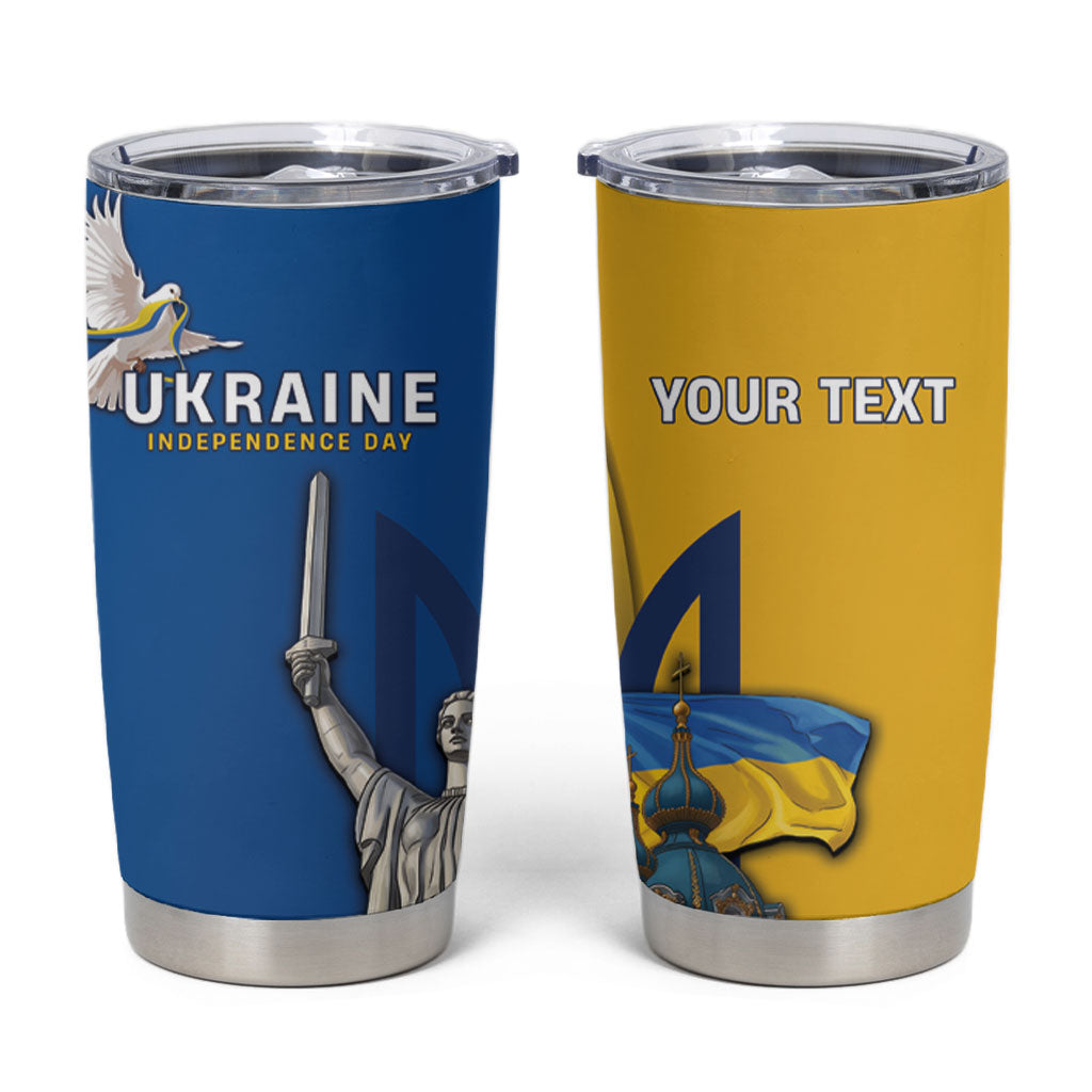 Personalized Ukraine Independence Day Tumbler Cup Tryzub Heritage Freedom Pride