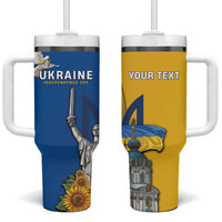 Personalized Ukraine Independence Day Tumbler With Handle Tryzub Heritage Freedom Pride