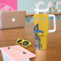 Personalized Ukraine Independence Day Tumbler With Handle Tryzub Heritage Freedom Pride