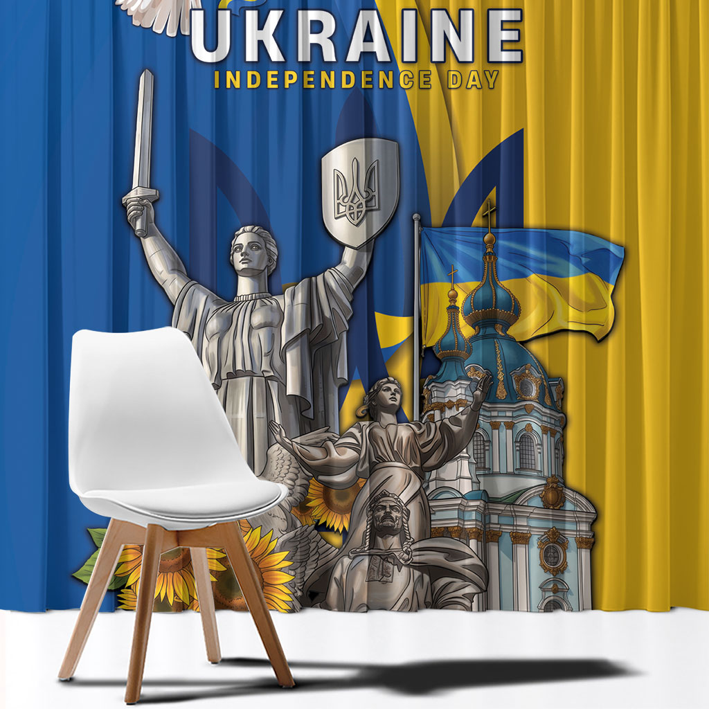 Ukraine Independence Day Window Curtain Tryzub Heritage Freedom Pride