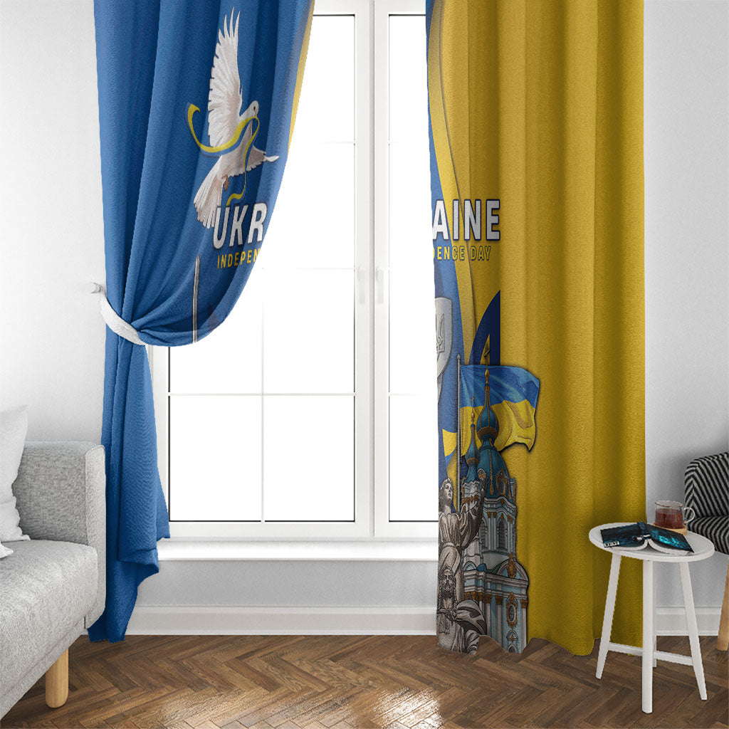 Ukraine Independence Day Window Curtain Tryzub Heritage Freedom Pride