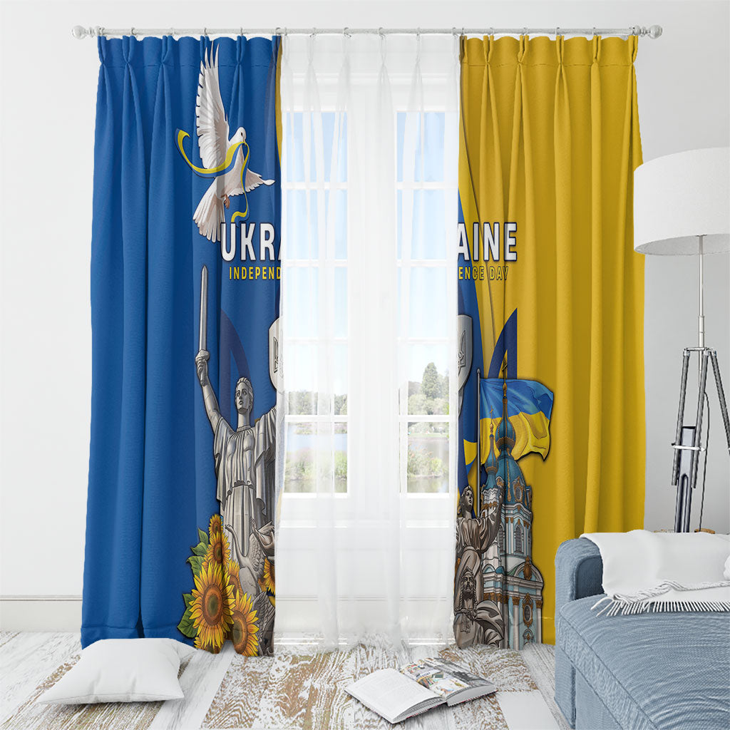 Ukraine Independence Day Window Curtain Tryzub Heritage Freedom Pride