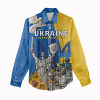 Personalized Ukraine Independence Day Women Casual Shirt Tryzub Heritage Freedom Pride