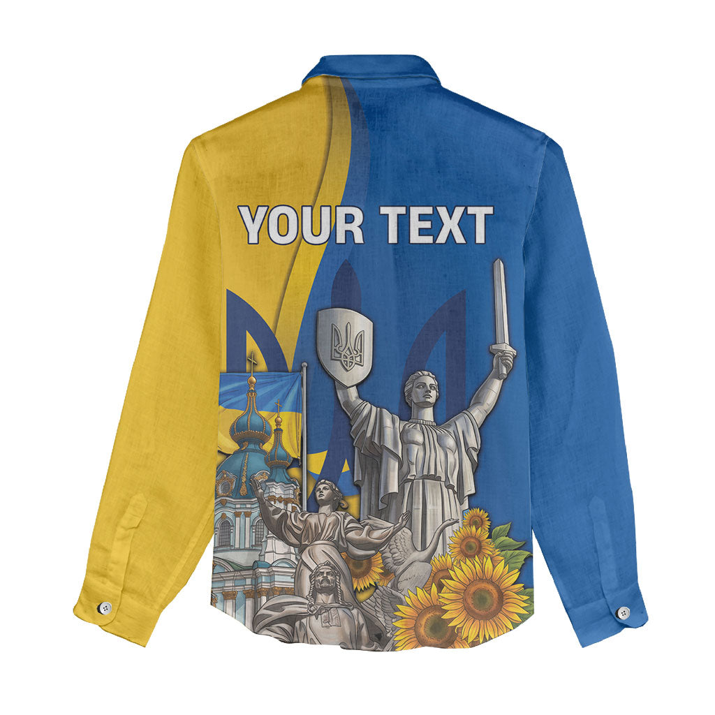 Personalized Ukraine Independence Day Women Casual Shirt Tryzub Heritage Freedom Pride
