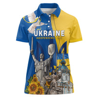 Personalized Ukraine Independence Day Women Polo Shirt Tryzub Heritage Freedom Pride