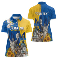 Personalized Ukraine Independence Day Women Polo Shirt Tryzub Heritage Freedom Pride