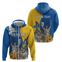 Personalized Ukraine Independence Day Zip Hoodie Tryzub Heritage Freedom Pride