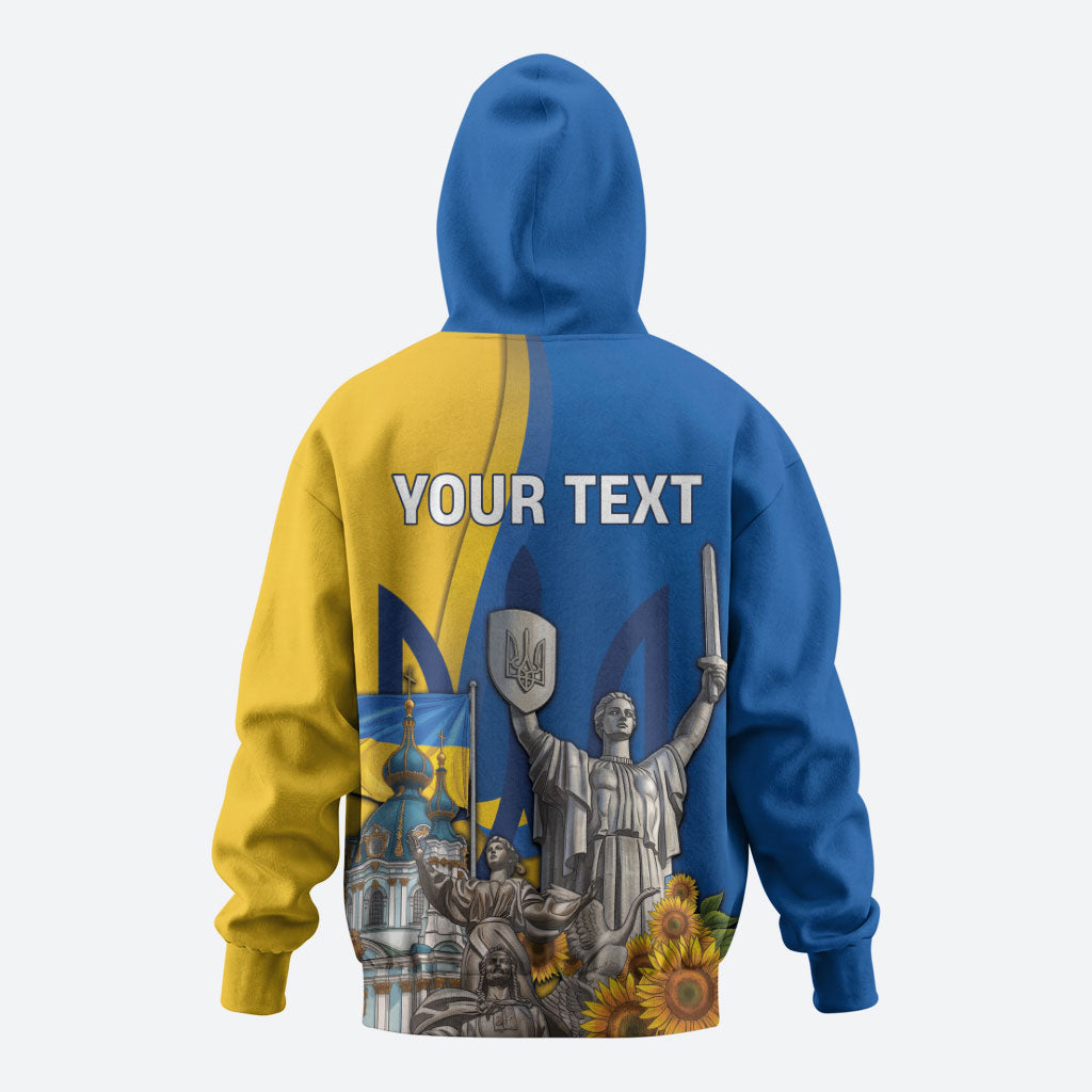 Personalized Ukraine Independence Day Zip Hoodie Tryzub Heritage Freedom Pride