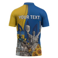 Personalized Ukraine Independence Day Zipper Polo Shirt Tryzub Heritage Freedom Pride