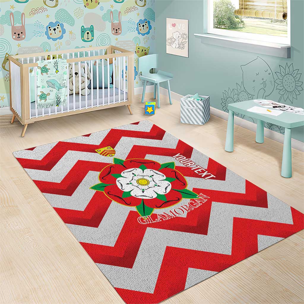 Personalized Glamorgan Wales Area Rug The Tudor Rose Of Wales - Wonder Print Shop