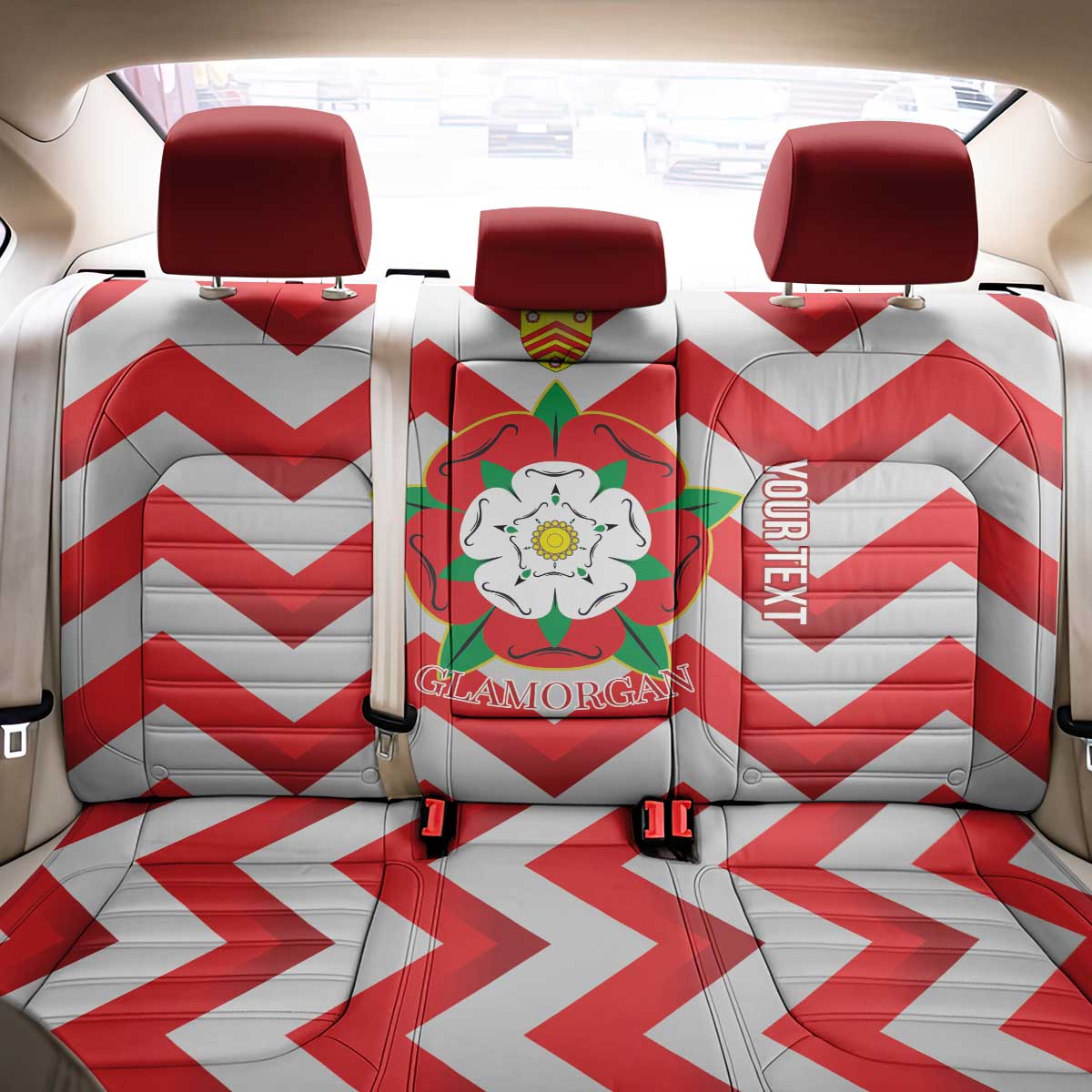Personalized Glamorgan Wales Back Car Seat Cover The Tudor Rose Of Wales - Wonder Print Shop