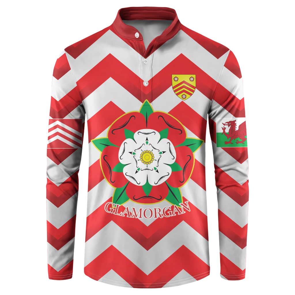 Personalized Glamorgan Wales Button Sweatshirt The Tudor Rose Of Wales - Wonder Print Shop