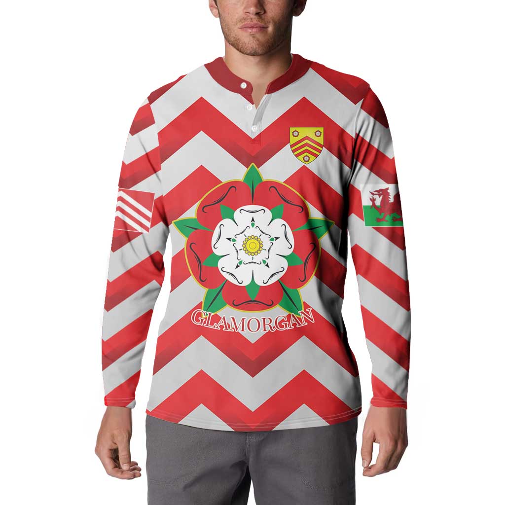 Personalized Glamorgan Wales Button Sweatshirt The Tudor Rose Of Wales - Wonder Print Shop