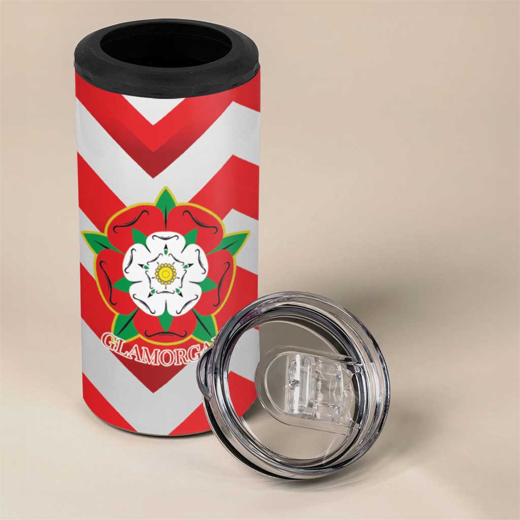 Personalized Glamorgan Wales 4 in 1 Can Cooler Tumbler The Tudor Rose Of Wales - Wonder Print Shop