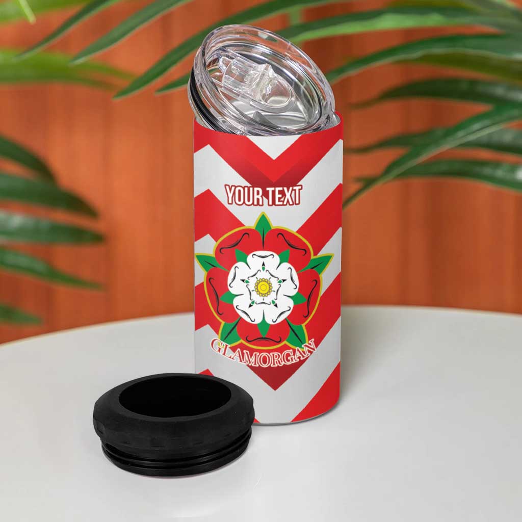 Personalized Glamorgan Wales 4 in 1 Can Cooler Tumbler The Tudor Rose Of Wales - Wonder Print Shop