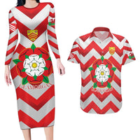 Personalized Glamorgan Wales Couples Matching Long Sleeve Bodycon Dress and Hawaiian Shirt The Tudor Rose Of Wales - Wonder Print Shop