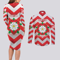 Personalized Glamorgan Wales Couples Matching Long Sleeve Bodycon Dress and Long Sleeve Button Shirt The Tudor Rose Of Wales - Wonder Print Shop