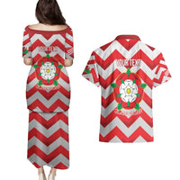 Personalized Glamorgan Wales Couples Matching Puletasi and Hawaiian Shirt The Tudor Rose Of Wales - Wonder Print Shop