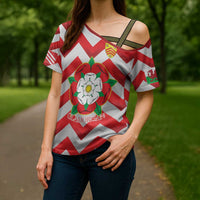 Personalized Glamorgan Wales Cross Shoulder Shirt The Tudor Rose Of Wales - Wonder Print Shop