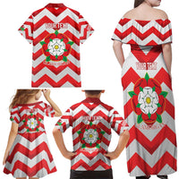 Personalized Glamorgan Wales Family Matching Off Shoulder Maxi Dress and Hawaiian Shirt The Tudor Rose Of Wales - Wonder Print Shop