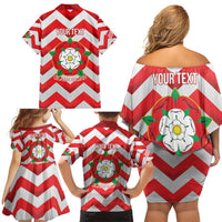 Personalized Glamorgan Wales Family Matching Off Shoulder Short Dress and Hawaiian Shirt The Tudor Rose Of Wales - Wonder Print Shop