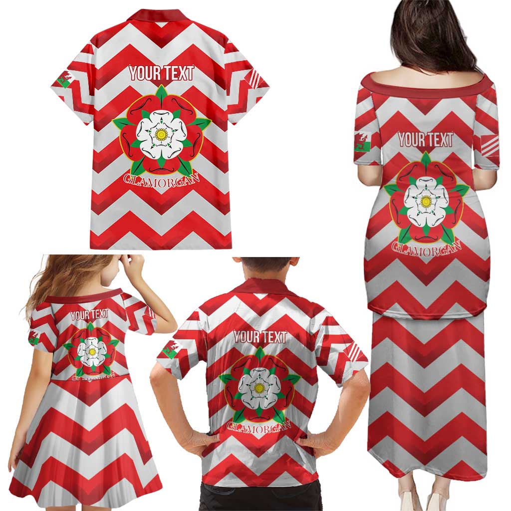Personalized Glamorgan Wales Family Matching Puletasi and Hawaiian Shirt The Tudor Rose Of Wales - Wonder Print Shop