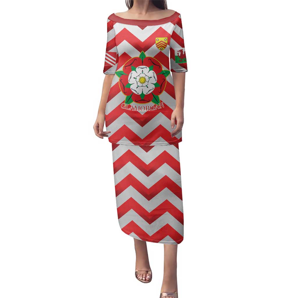 Personalized Glamorgan Wales Family Matching Puletasi and Hawaiian Shirt The Tudor Rose Of Wales - Wonder Print Shop