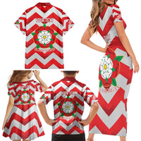 Personalized Glamorgan Wales Family Matching Short Sleeve Bodycon Dress and Hawaiian Shirt The Tudor Rose Of Wales - Wonder Print Shop