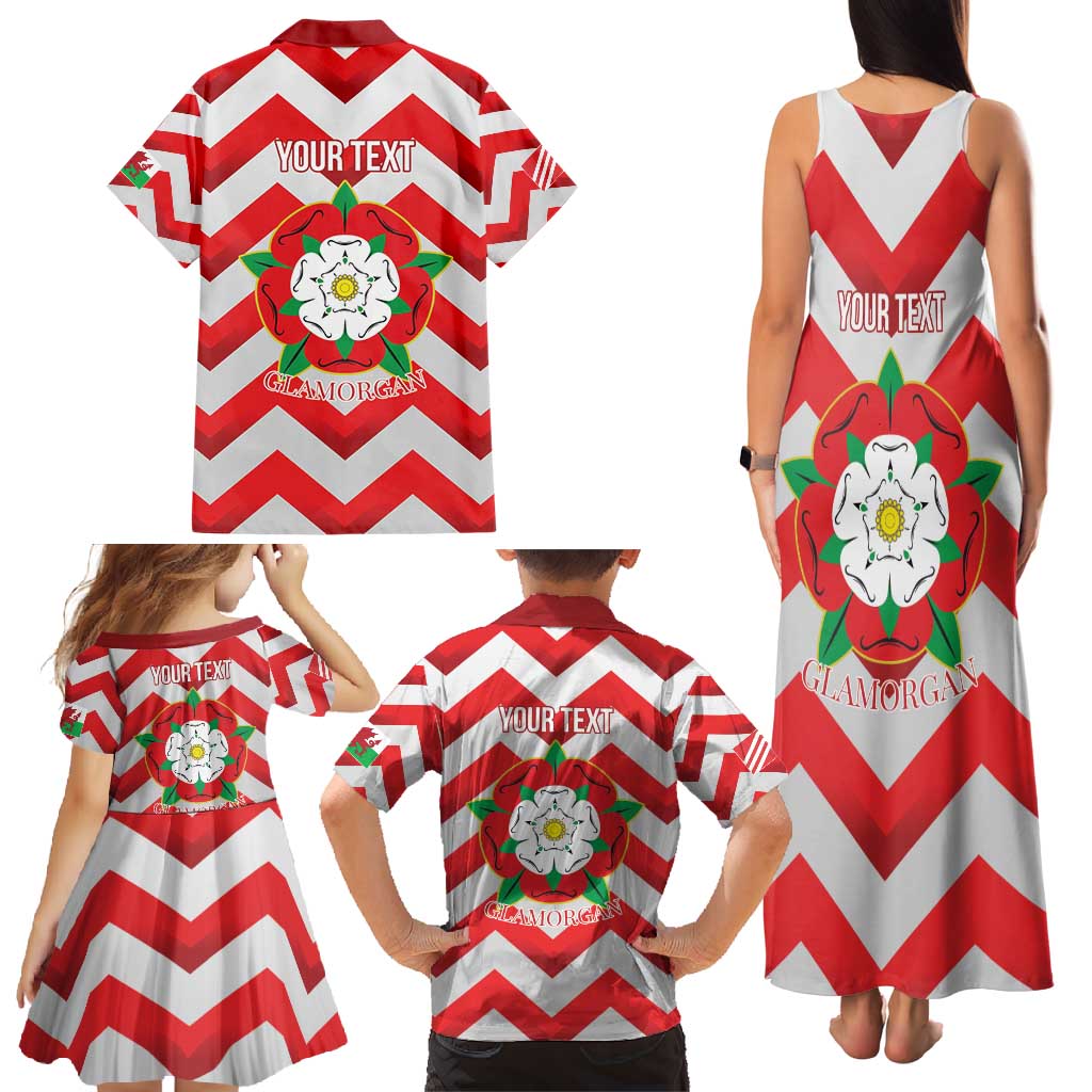 Personalized Glamorgan Wales Family Matching Tank Maxi Dress and Hawaiian Shirt The Tudor Rose Of Wales - Wonder Print Shop