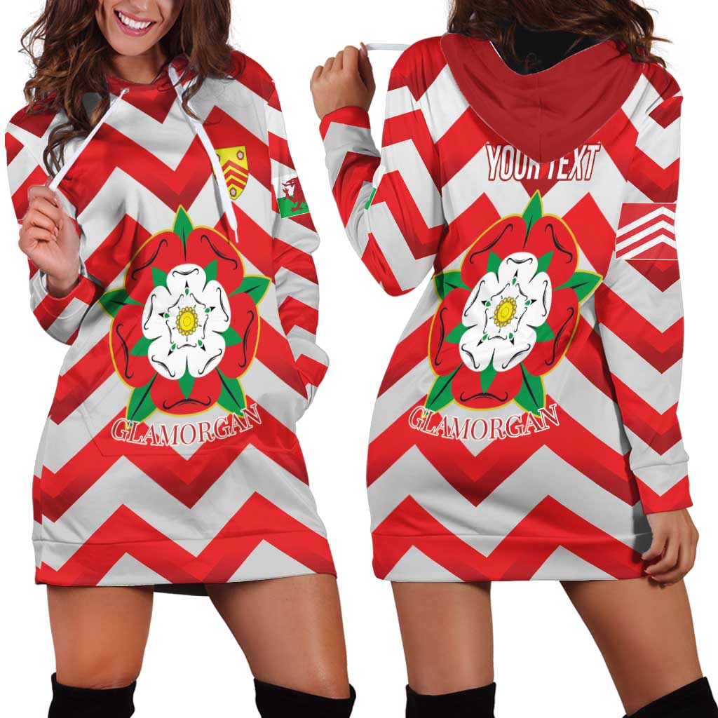 Personalized Glamorgan Wales Hoodie Dress The Tudor Rose Of Wales - Wonder Print Shop
