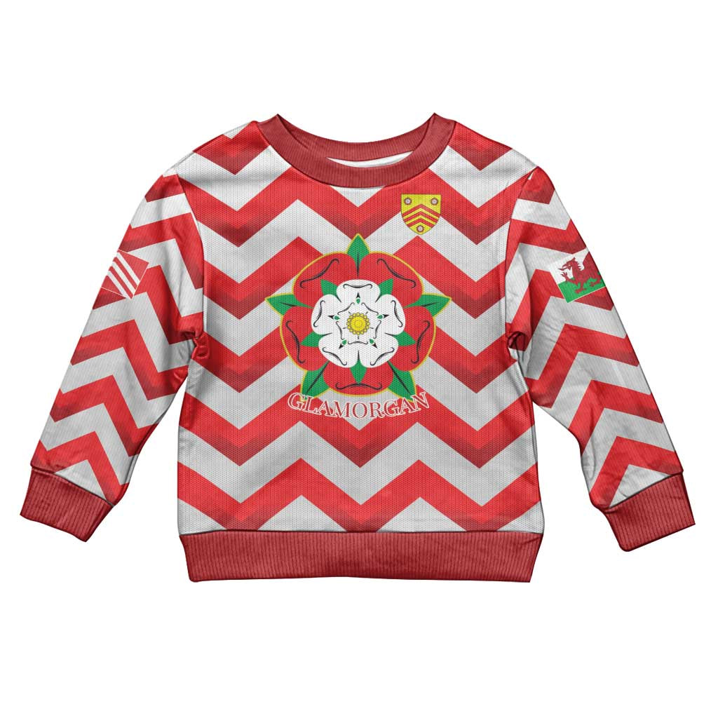 Personalized Glamorgan Wales Kid Ugly Christmas Sweater The Tudor Rose Of Wales - Wonder Print Shop