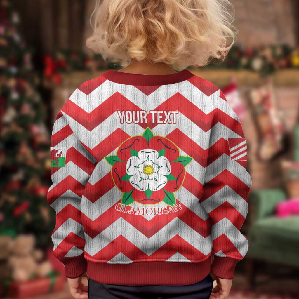 Personalized Glamorgan Wales Kid Ugly Christmas Sweater The Tudor Rose Of Wales - Wonder Print Shop
