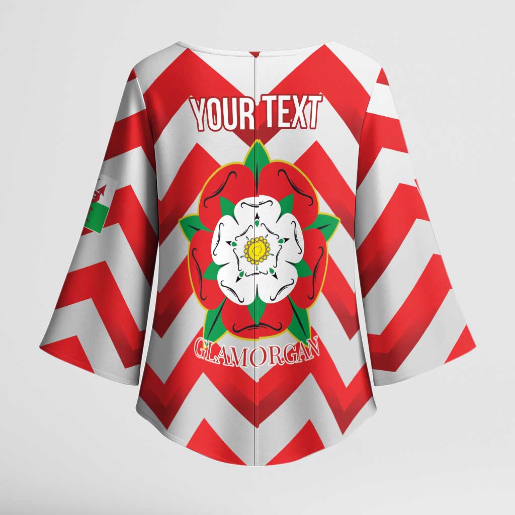 Personalized Glamorgan Wales Kimono Sleeve Blouse The Tudor Rose Of Wales - Wonder Print Shop