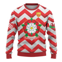 Personalized Glamorgan Wales Ugly Christmas Sweater The Tudor Rose Of Wales - Wonder Print Shop