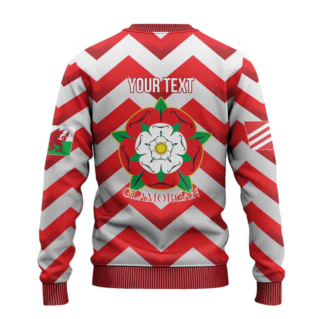 Personalized Glamorgan Wales Ugly Christmas Sweater The Tudor Rose Of Wales - Wonder Print Shop