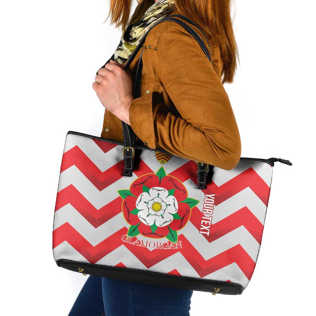 Personalized Glamorgan Wales Leather Tote Bag The Tudor Rose Of Wales - Wonder Print Shop