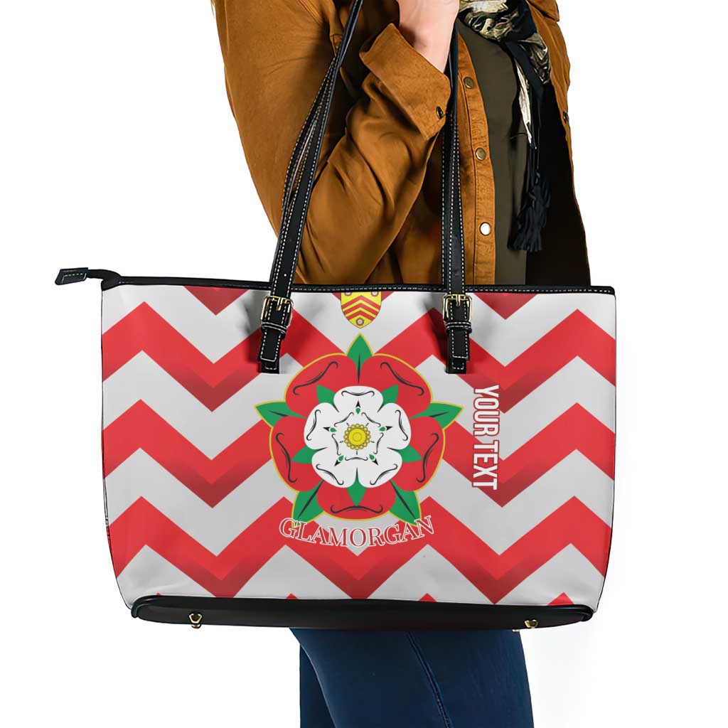 Personalized Glamorgan Wales Leather Tote Bag The Tudor Rose Of Wales - Wonder Print Shop
