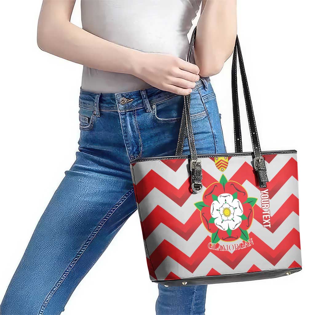 Personalized Glamorgan Wales Leather Tote Bag The Tudor Rose Of Wales - Wonder Print Shop