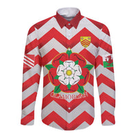 Personalized Glamorgan Wales Long Sleeve Button Shirt The Tudor Rose Of Wales - Wonder Print Shop
