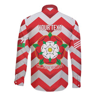 Personalized Glamorgan Wales Long Sleeve Button Shirt The Tudor Rose Of Wales - Wonder Print Shop
